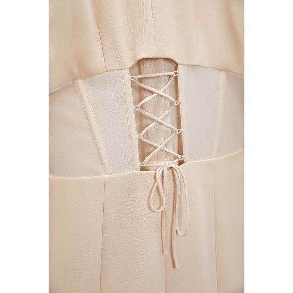 ZARA CORSET BLAZER DRESS BEIGE - Picture 15 of 16